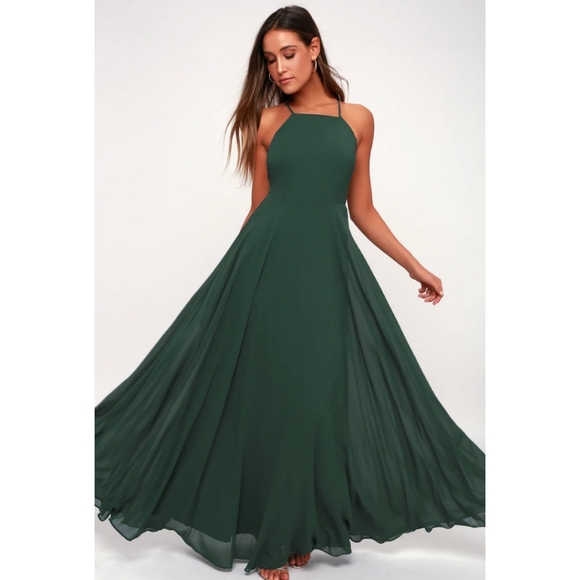Lulu's 🌿 'Mythical Kind Of Love' Dark Green Maxi - Picture 2 of 8